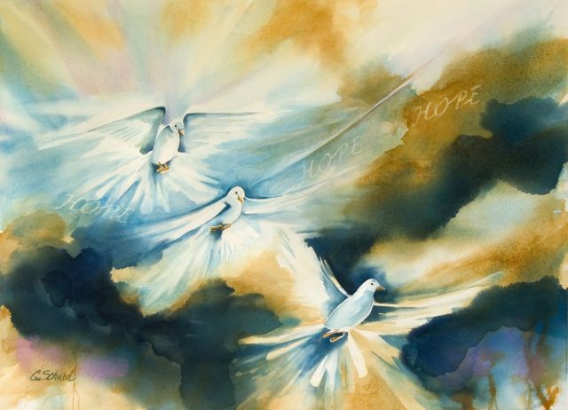 Universal Need I: Hope by Charlotte Schuld 20 x 28” Watercolor $850 Prints availabl
