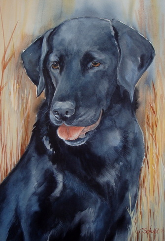 Tia” by Charlotte Schuld Watercolor Collection of Jim Brilz